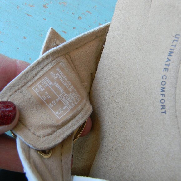 EUC Clarks Collection Leather Slide Sandals Reileigh May WHITE SZ 10M CRISS-CROS - Picture 6 of 6